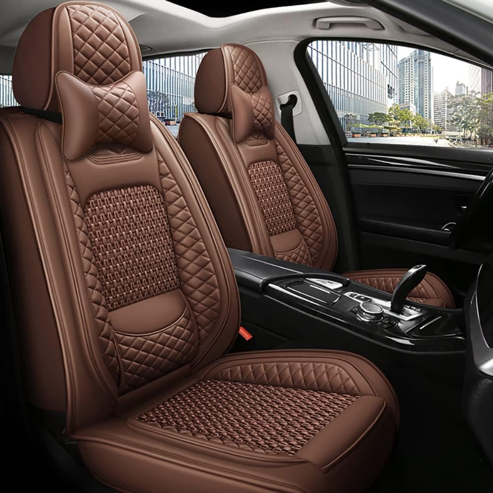 5 Seats Full Set Car Seat Covers with Lumbar Support U5139