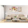 Modern Convertible Polyester Sectional Sofa with Ottoman Q7582