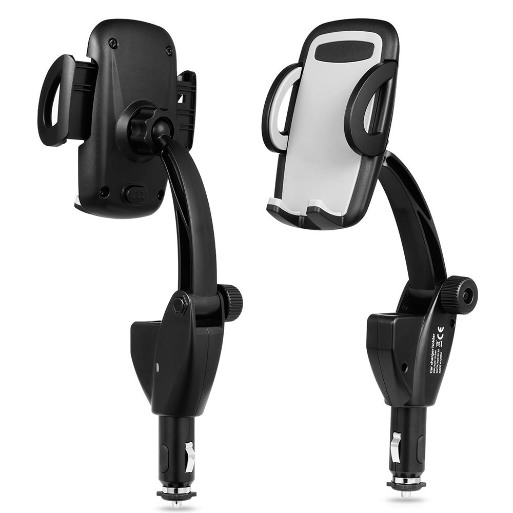 Black Car Phone Mount Charger with Cradle & 3A Dual USB Port S7500