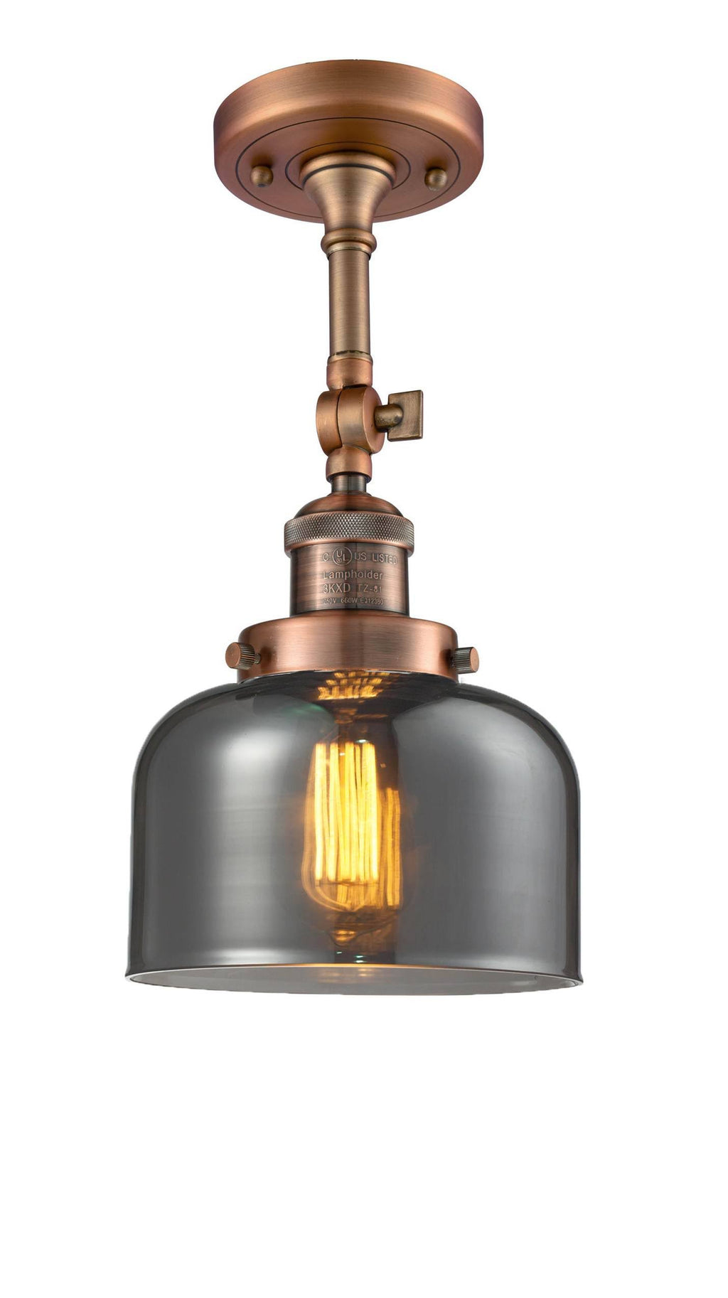 Antique Copper Semi Flush Mount Light F1539