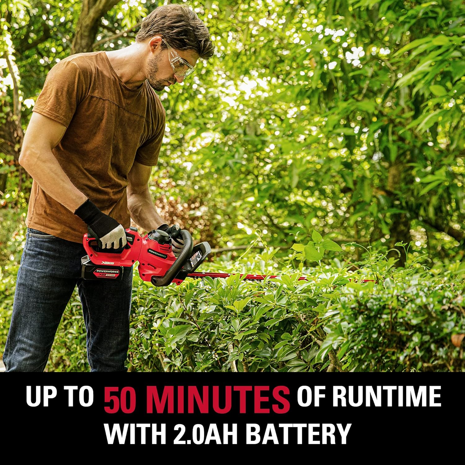 40V 24 Inch Cordless Hedge Trimmer with 2Ah Battery and Charger X59208
