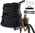 Heavy Battle Rope with Anchor Strap and Wall Mount Bracket Kit, Pack of 2 T568957
