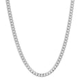 Rhodium Plated Flat Beveled Curb Choker Chain Necklace, 16 inches Y975