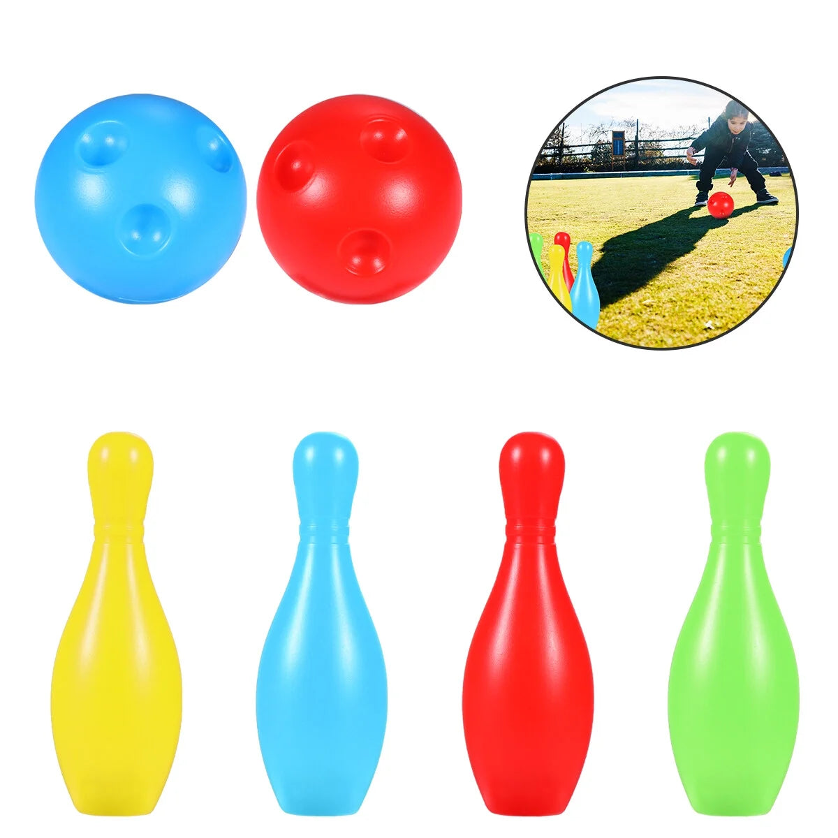 Bowling Game Toys Plastic Skittle Game J4209