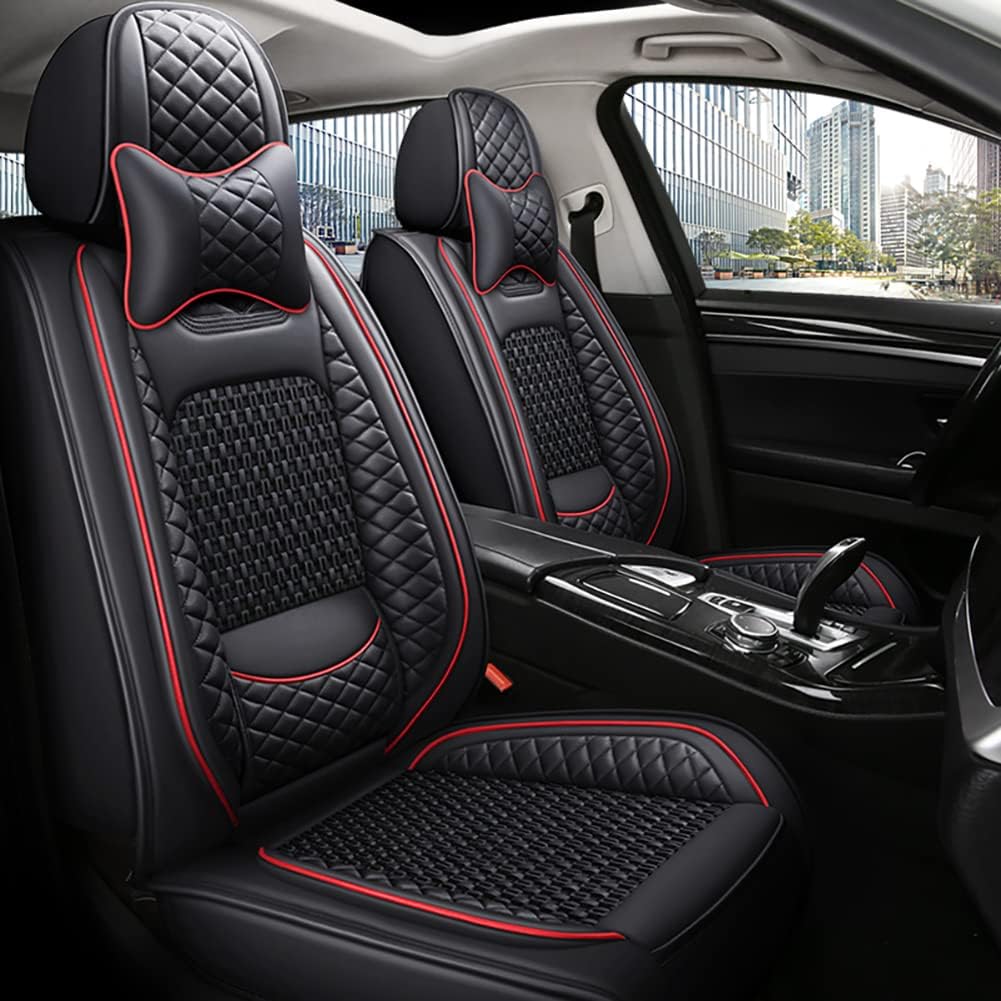 5 Seats Full Set Car Seat Covers with Lumbar Support U5139