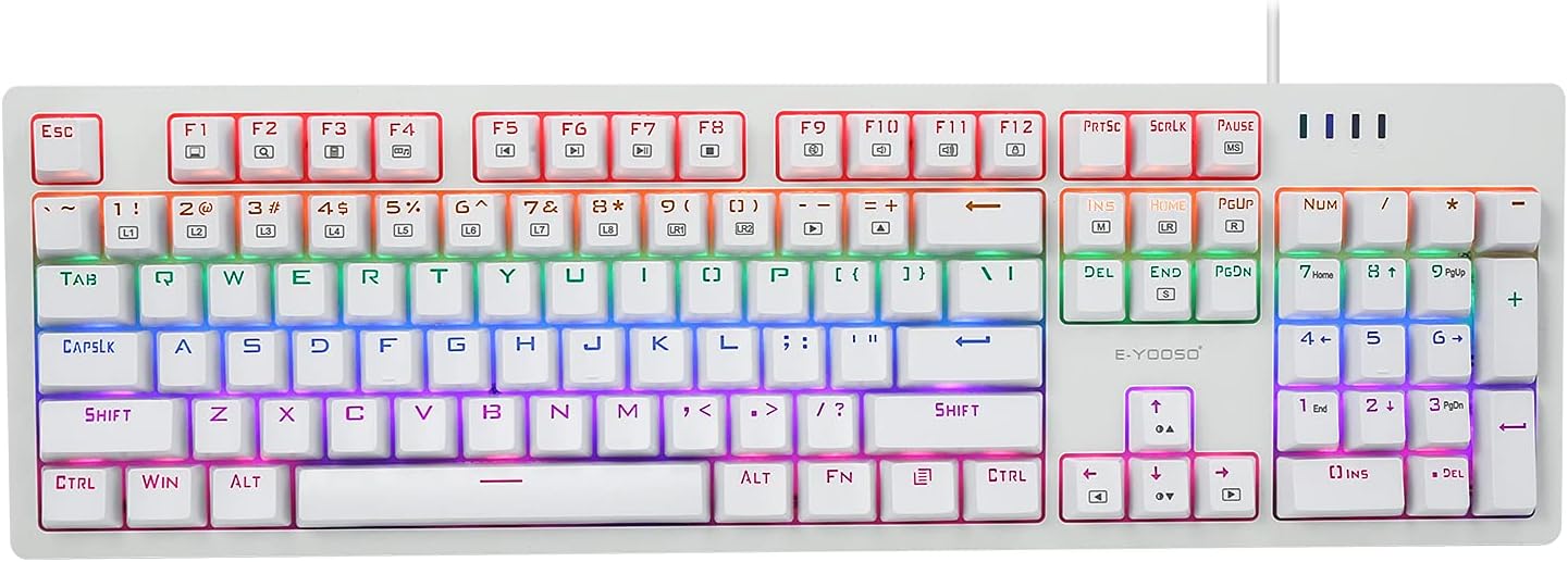 104 Keys Red Switches Gaming Keyboard F73117