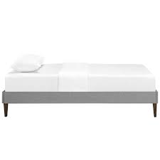 Twin Fabric Bed Frame with Squared Tapered Legs, Light Gray K8997
