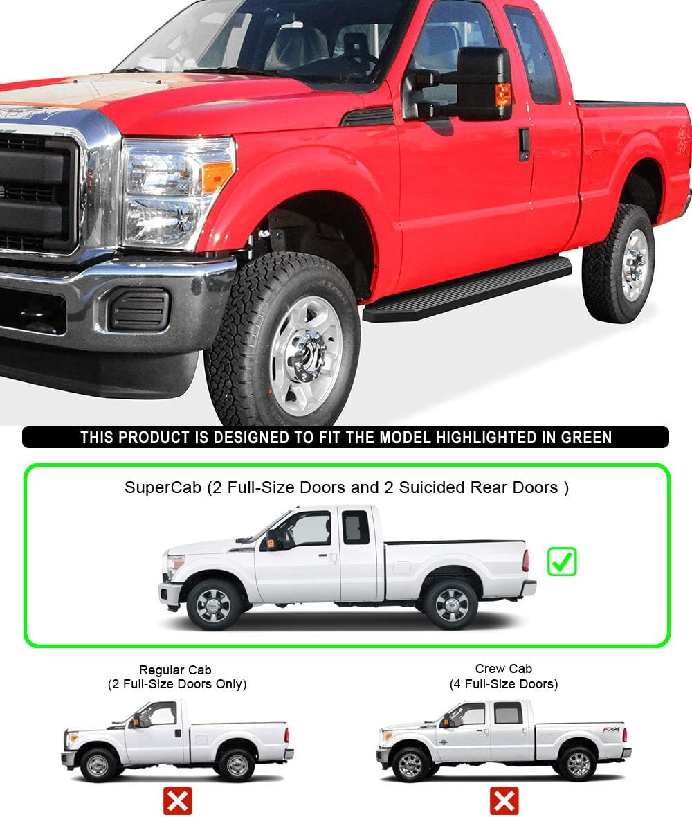 Black Powder Coated Aluminum Running Boards F87701