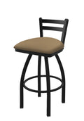 Low Back Swivel Counter Stool with Black Wrinkle Seat J907884