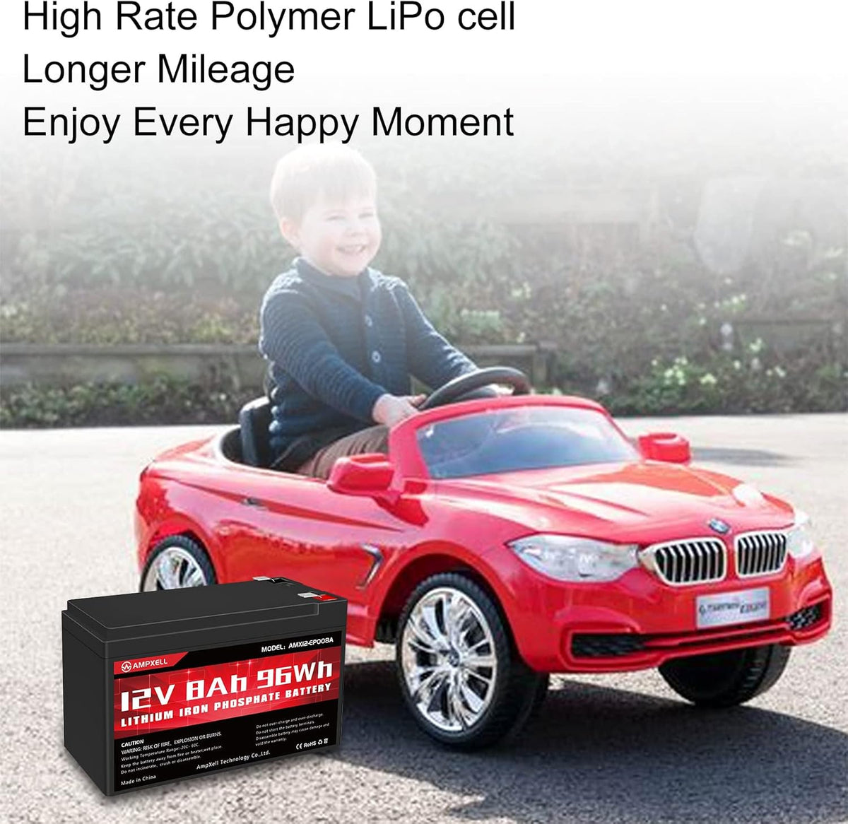 12V 8Ah Deep Cycle LiFePO4 Battery Pack of 2 P883