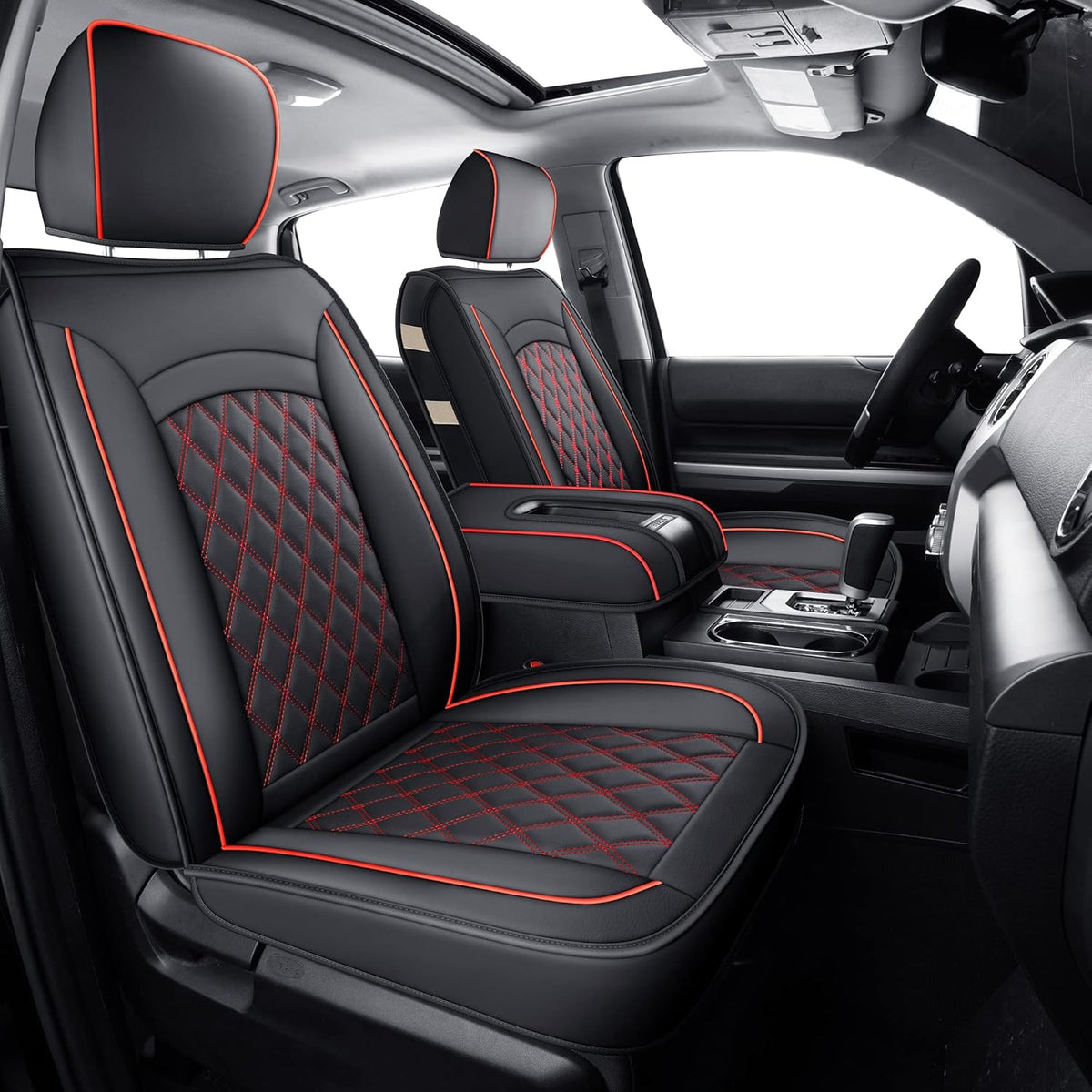Black Faux Leather Seat Covers X33614