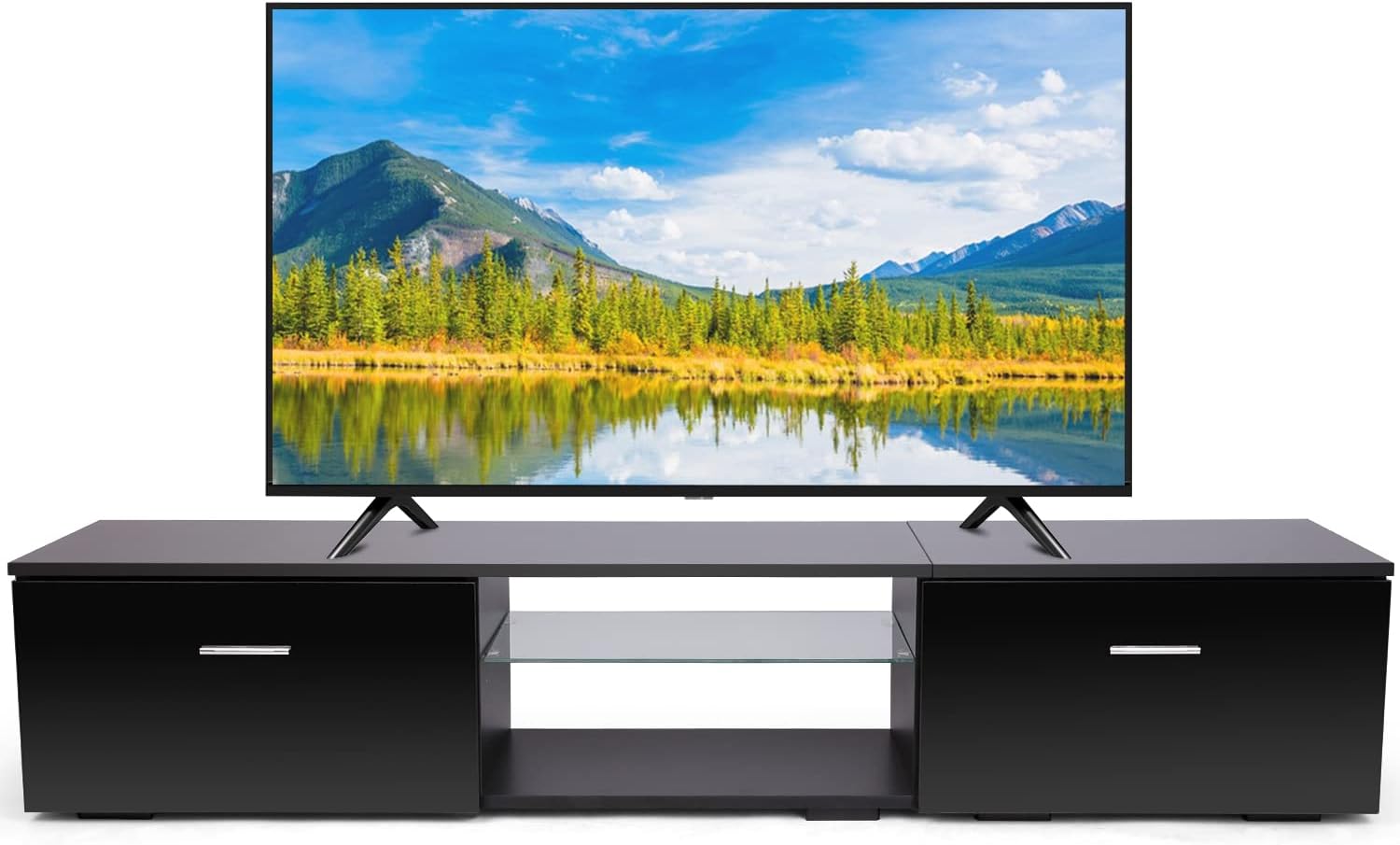 Black TV Stand with Storage Cabinets L206343