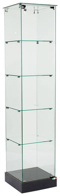 15x22 Glass Display Case with 4 Fixed-Height Shelves O2925