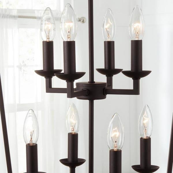 8-Light Bronze Caged Chandelier L997