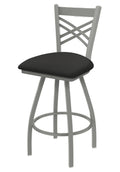 Swivel Counter Stool with Anodized Nickel Finish and Iron Seat J1411