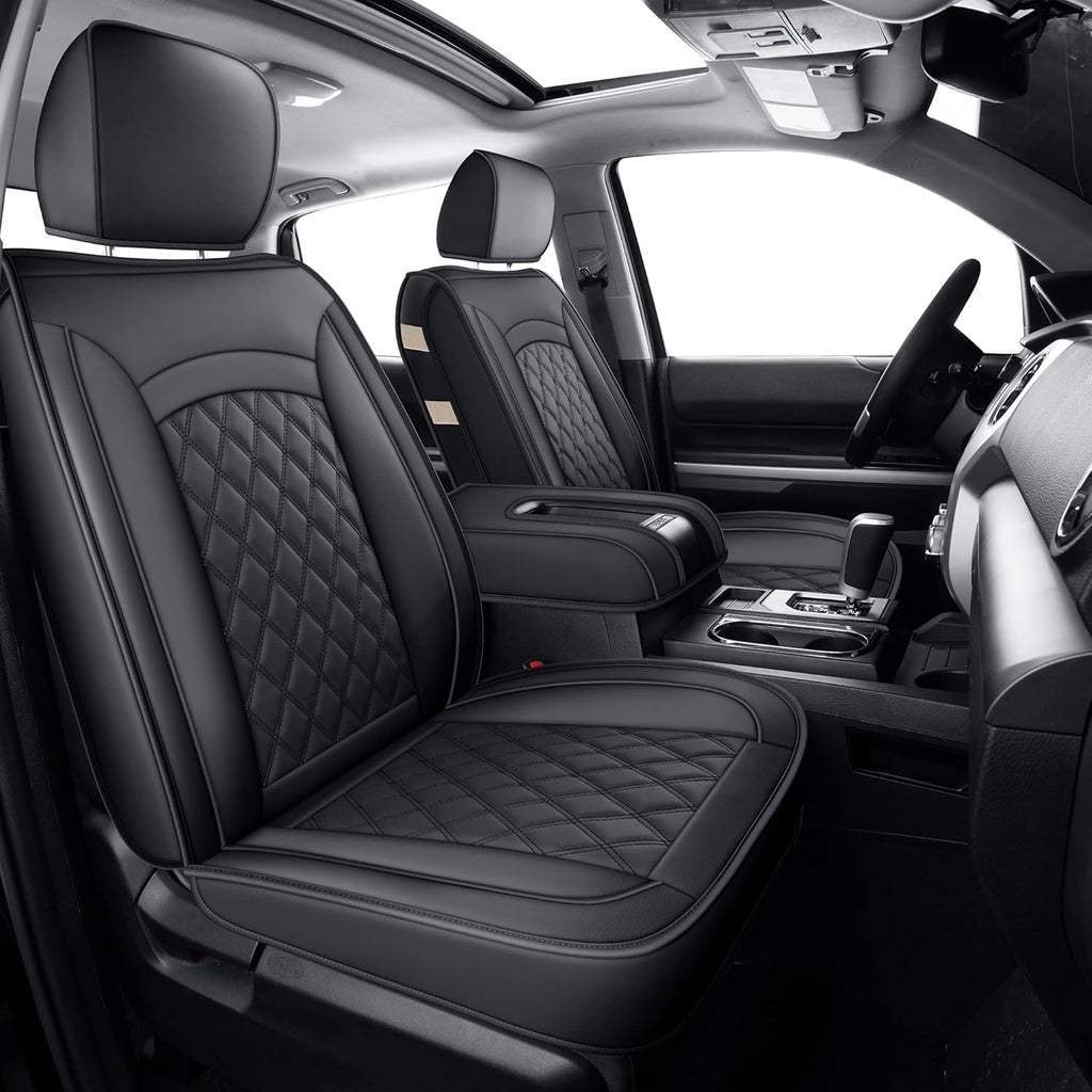 Black Faux Leather Seat Covers X33614