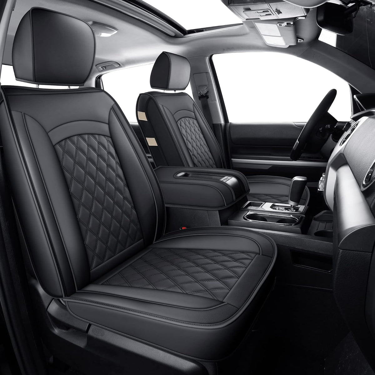 Black Faux Leather Seat Covers X33614