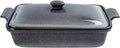 Rectangular Casserole Dish with Lid, 2.8qt Covered Casserole, Reactive Glaze Space Blue, Baking Dish G770