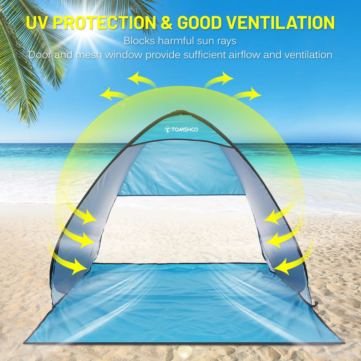 Pop Beach Tent Sun Shelter with Carry Bag W100