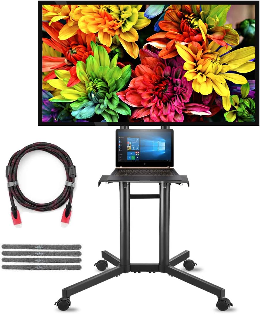 Mobile TV Cart Rolling TV Stand Mount with Wheels and Shelf for 32-70 inch LCD LED Plasma Flat Screen E34618