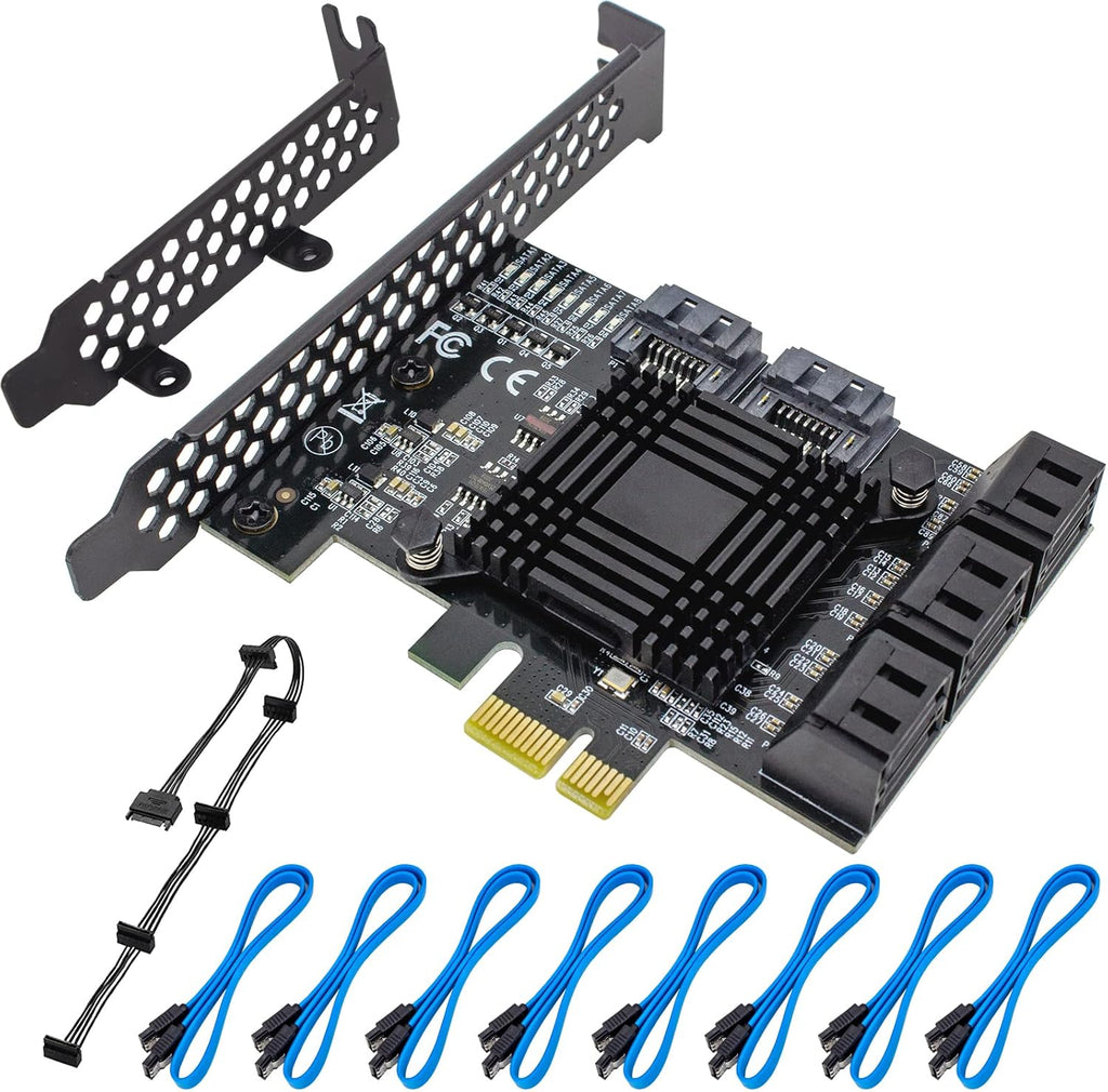 8 Port PCI Express SATA 3.0 Controller Card with Low Profile Bracket J402604
