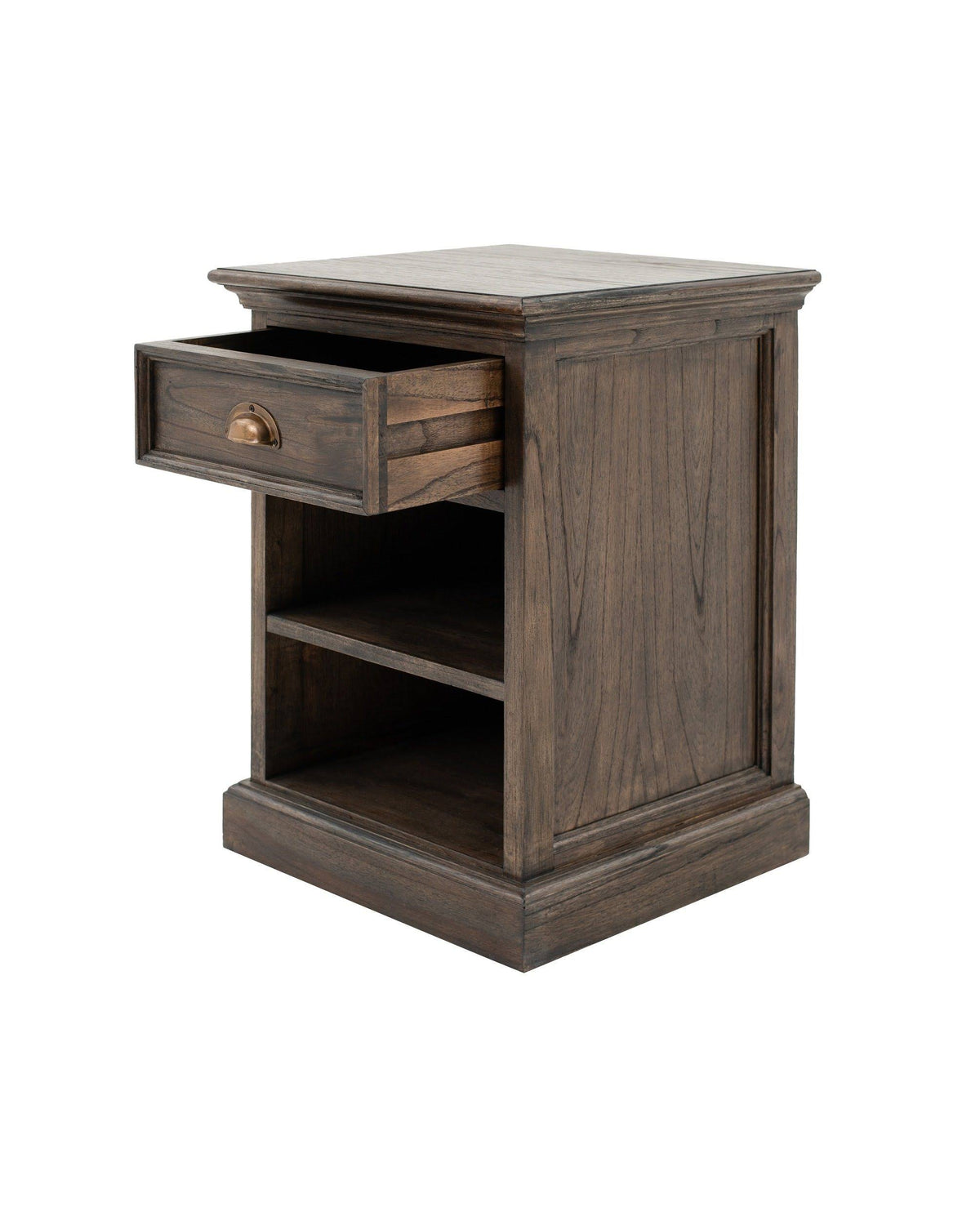 White Bedside Table with Shelves C83540