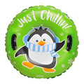 32” Inflatable Penguin Snow Ring Heavy Duty Snow Sled with Sturdy Handles W1281