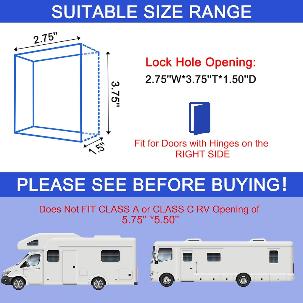 RV Keyless Entry Door Lock with Key Fobs and Backlit Keypad Metal Q867