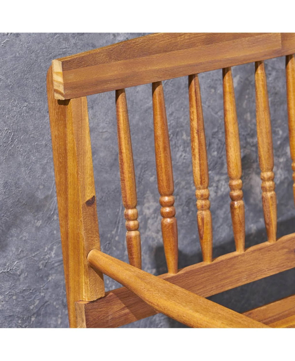 Gray Acacia Wood Bench with Shelf S953