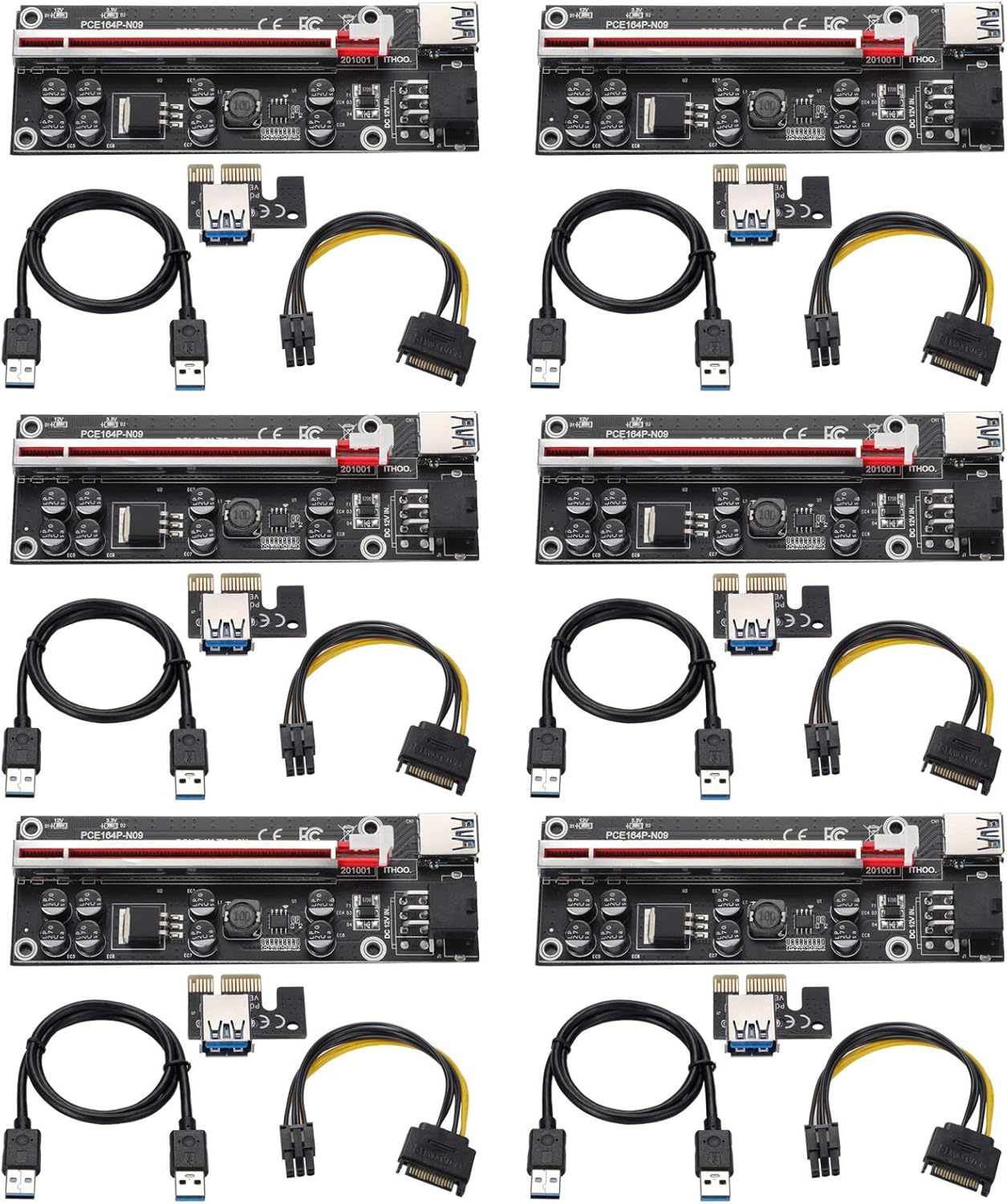 PCI-E 1X Adapter Card, 3 Upward + 2 Right Output USB 3.0 Interface, 5 Pack R3139
