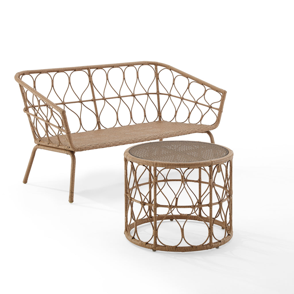 Natural Wicker Outdoor Conversation Set Q653