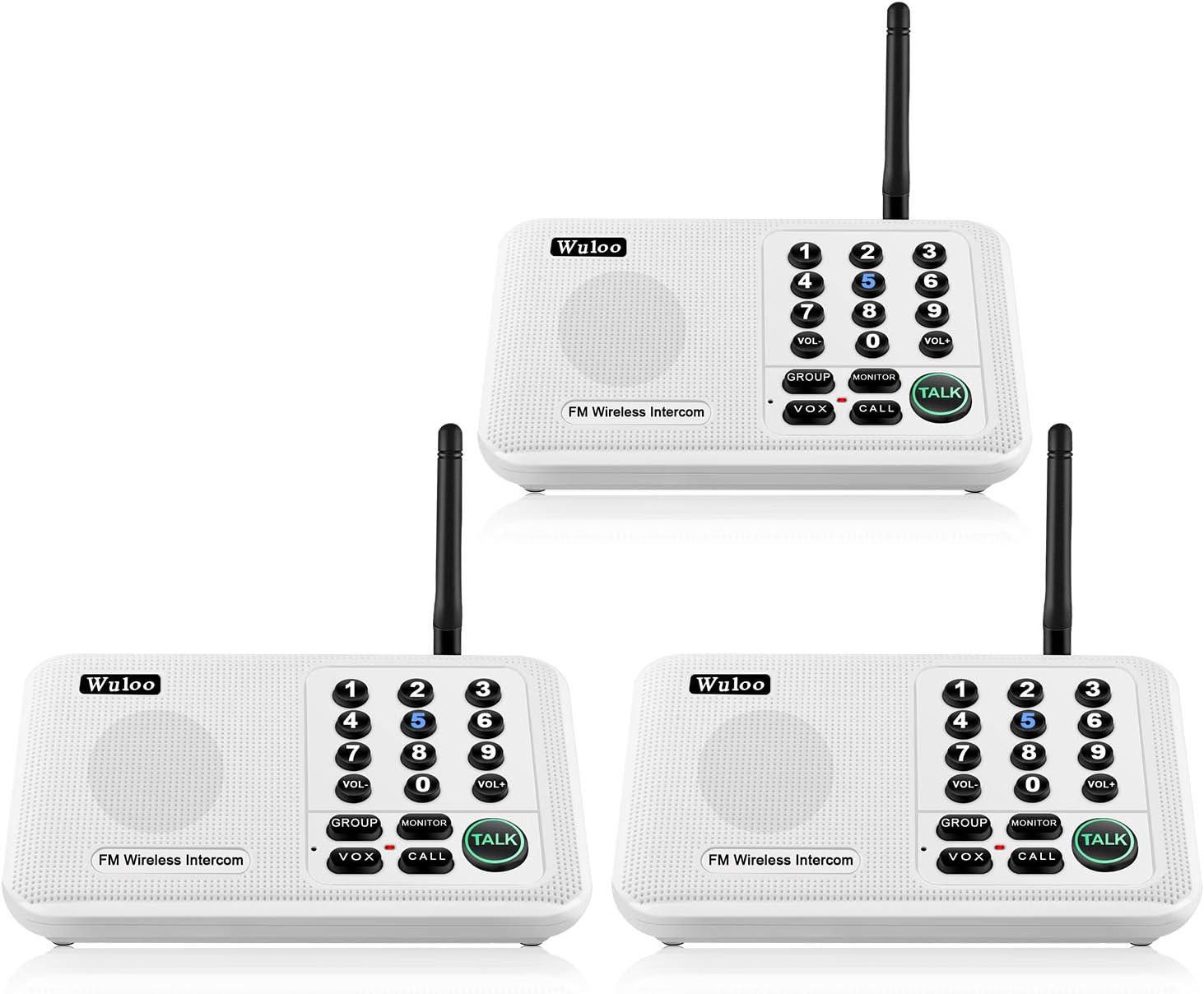 White 3 Pack Wireless Intercom System N858806