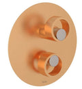 Satin Gold and Satin Nickel Pressure Balance Trim with Diverter with Circular Handle D2065