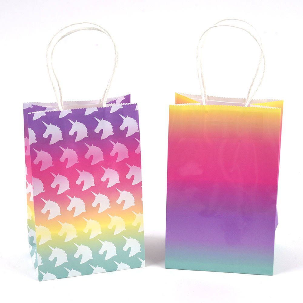 8 Count Rainbow Unicorn Gift Bags M1869