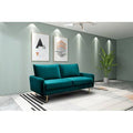 Dark Cyan Velvet Round Arm Sofa P352