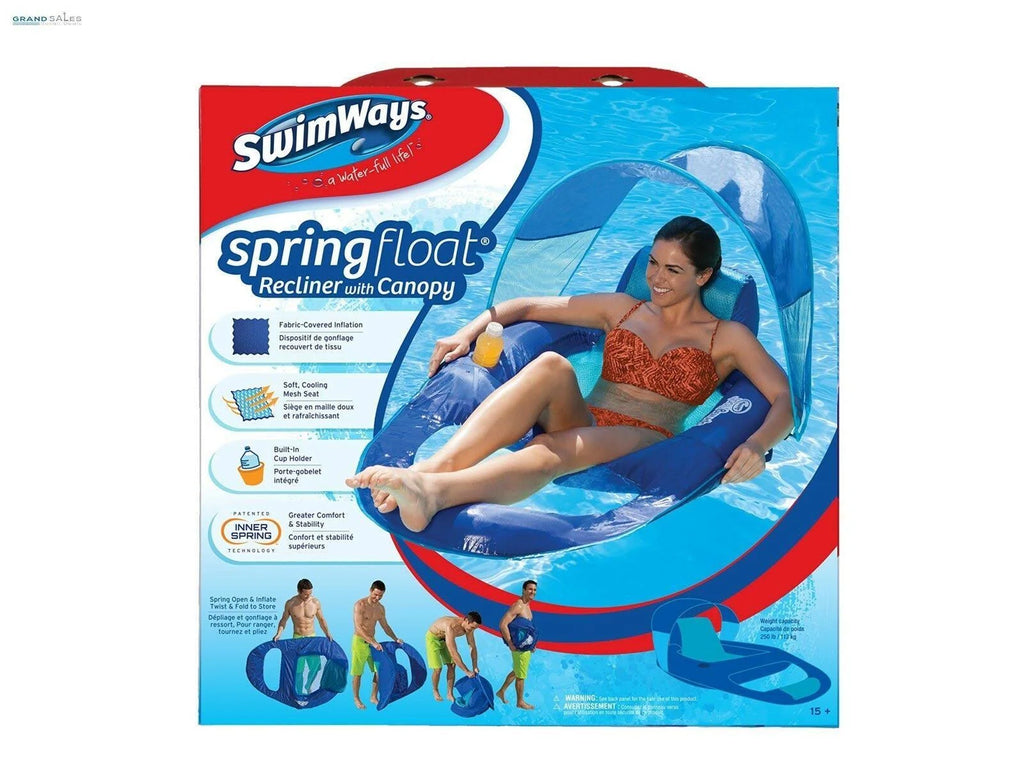 2 Pack Pool Float Recliner with Canopy L3197
