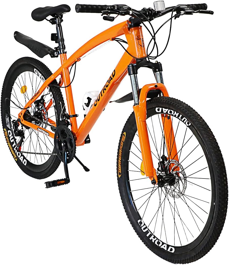 Fat Tire Mountain Bike with 26 inch Wheels, 21 Speed, High Carbon Steel Frame D657
