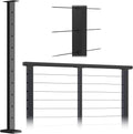Black Powder Coated Stainless Steel Weldless Flat Top Post Pack of 2 F736
