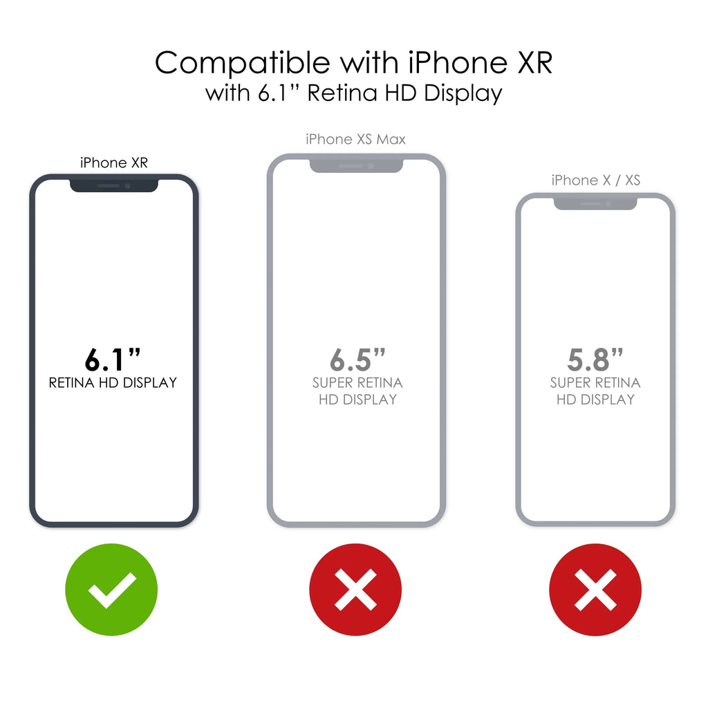 Clear Shockproof Hybrid Case for iPhone XR with TPU Bumper Acrylic Back Tempered Glass Screen Protector V426