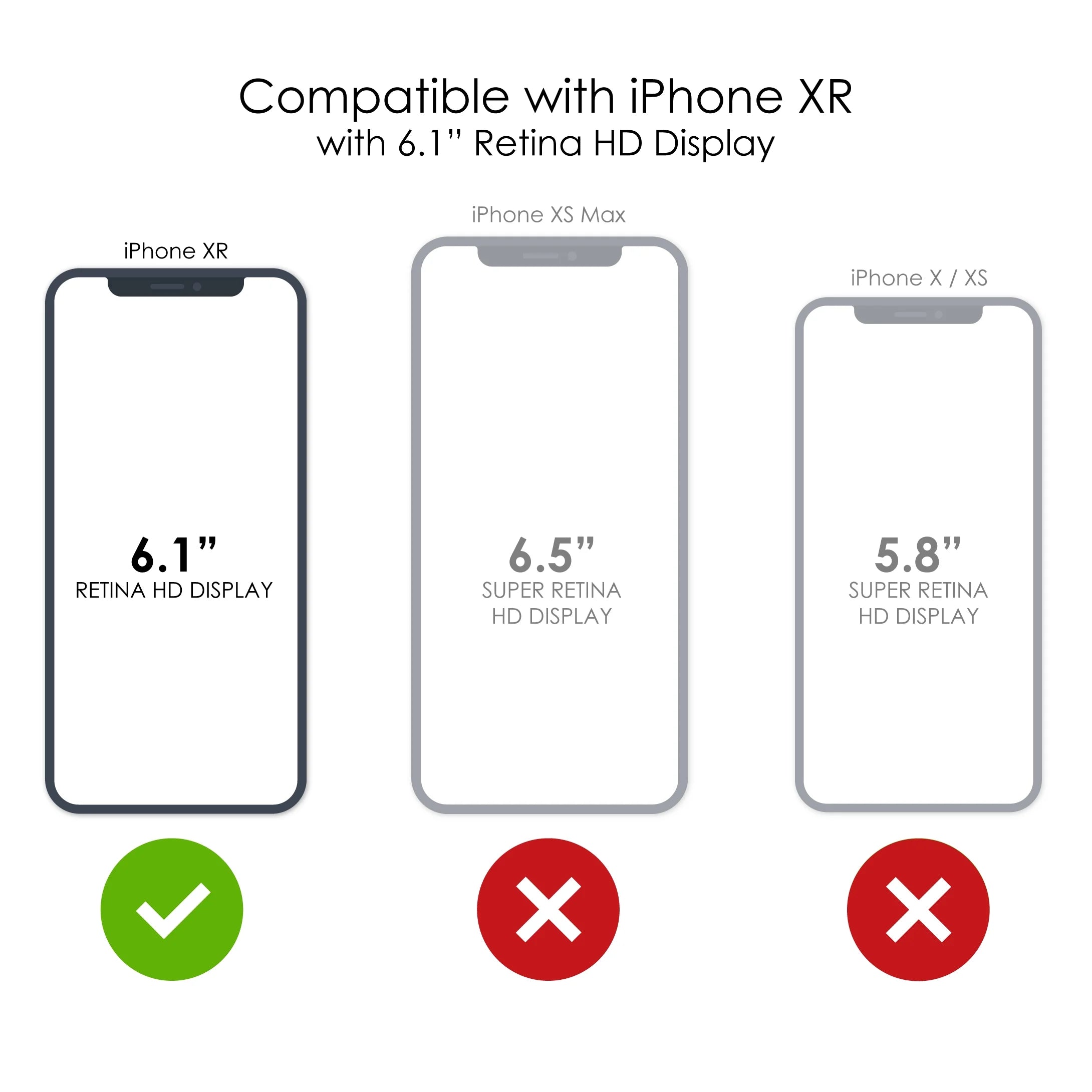 Clear Shockproof Hybrid Case for iPhone XR with TPU Bumper Acrylic Back Tempered Glass Screen Protector V426