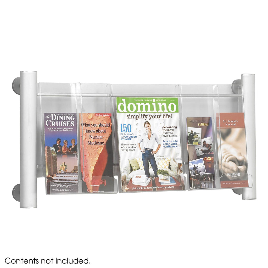 Silver 3 Pocket Magazine Rack T558881