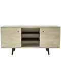 Mid-Century Wood TV Stand with Shelves G102