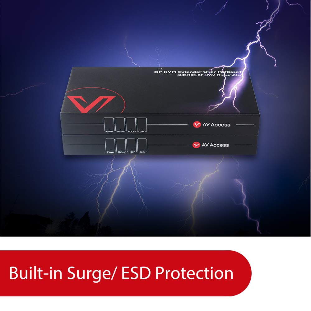 HDMI USB Extender KVM, 100m 4K 60Hz Over Cat5e/6a, 4 Ports USB2.0, RS232, POE U5353