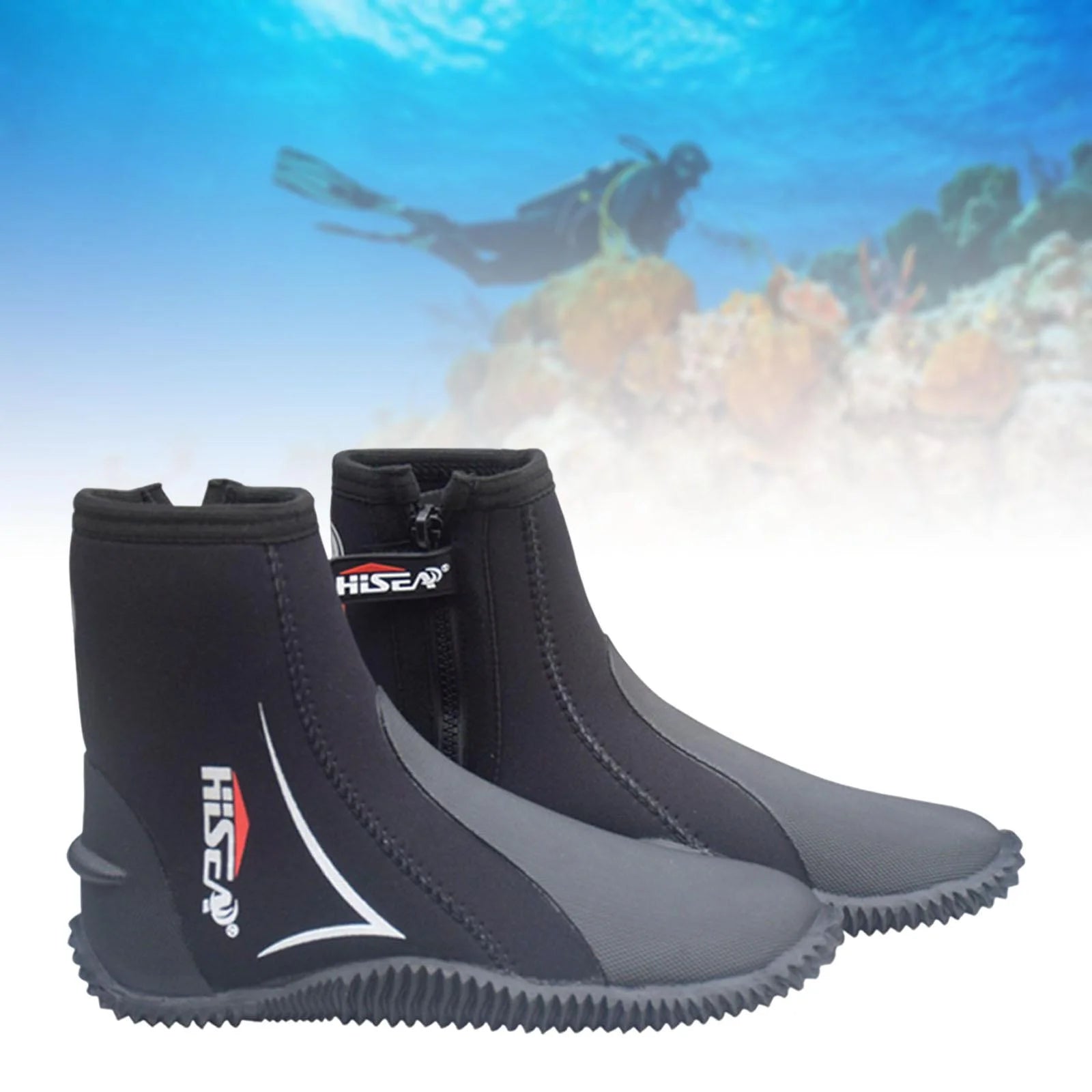 5mm Neoprene Scuba Diving Booties Wetsuit Boots Water Sports Unisex Anti Slip Rubber Sole Swim Surf for Wakeboarding Diving Kayaking Fishing 24.5-25 X1221