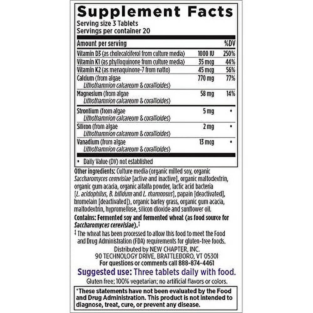60 count Calcium Supplement with Vitamin K2 + D3 + Magnesium F880