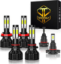 9005+H11 LED Headlight Bulbs, 5202/2504 LED Fog Light Bulbs, Pack of 6 P69341