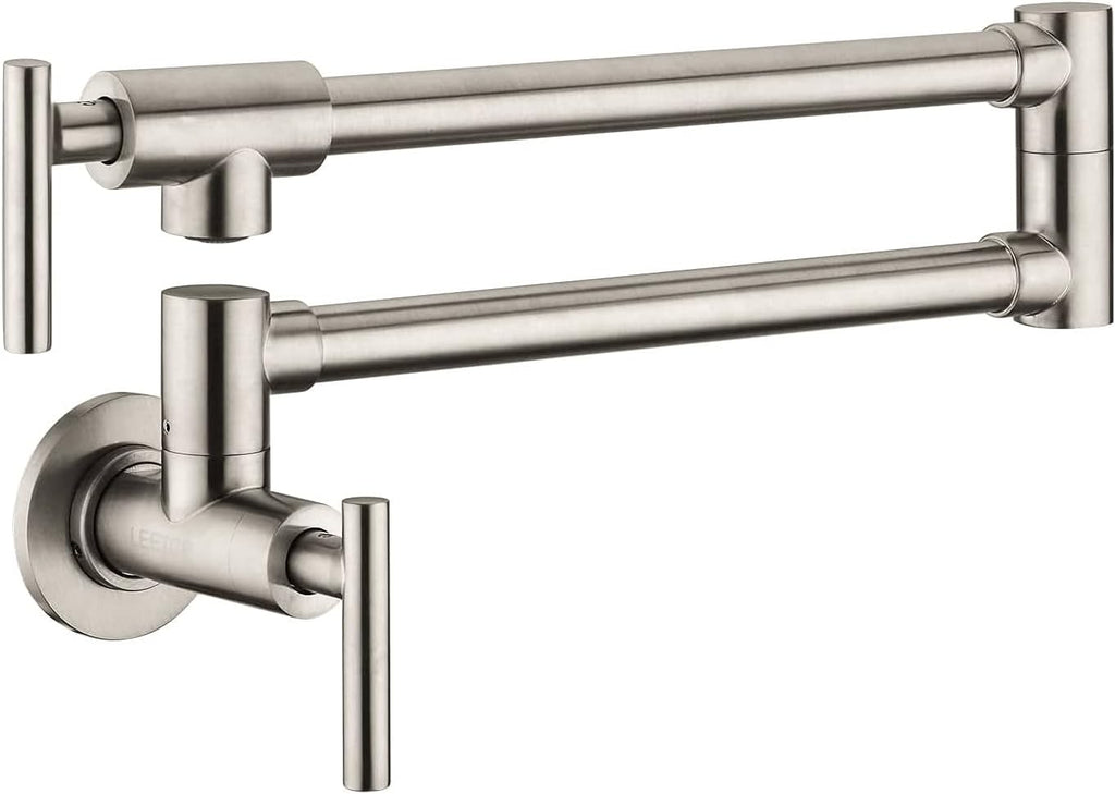 Brushed Gold Pot Filler Faucet with Double Joint Swing Arms D1539