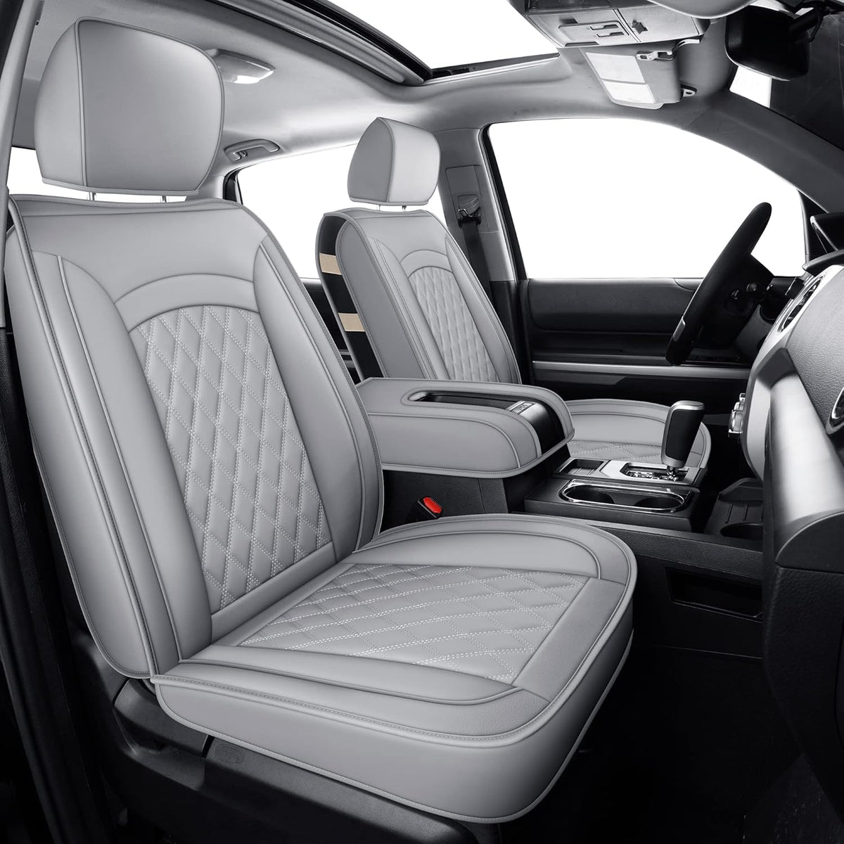 Black Faux Leather Seat Covers X33614