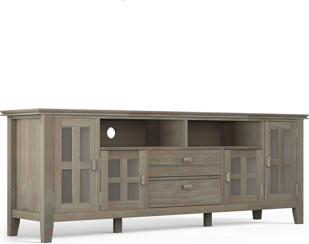 72 inch Solid Wood TV Media Stand with Glass Doors A498798
