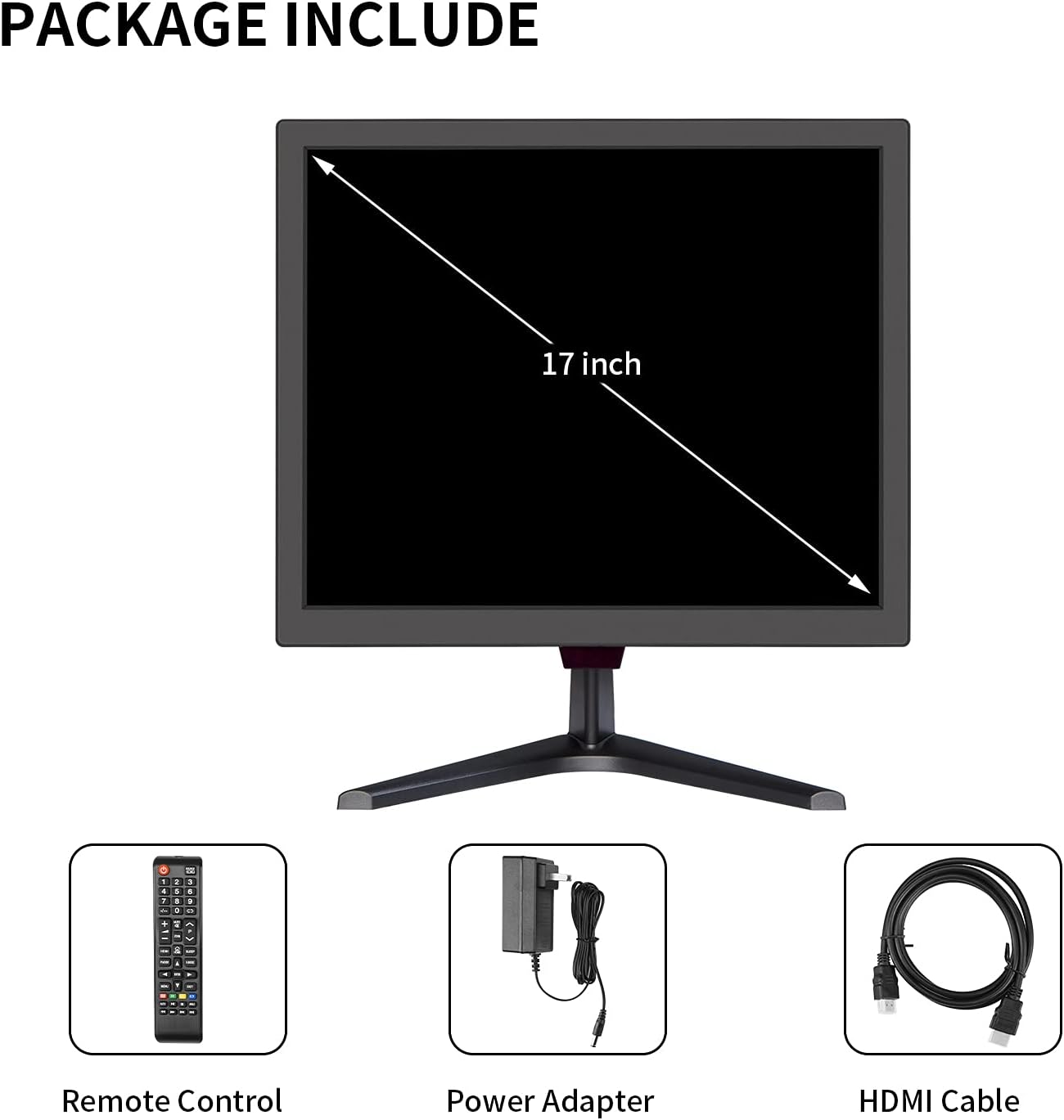 17 inch Security Monitor with HDMI Input, Built-in Speaker, Remote Control E870